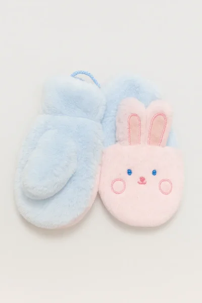 504 İşnar Pelüş Bebe Kar Eldiveni 1-4 Yaş - 1