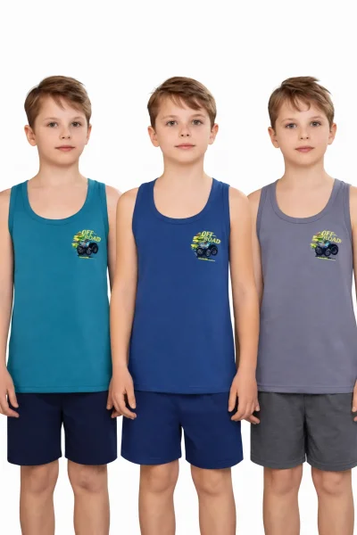 5052 Berrak Erkek Çocuk Atlet 6'lı Karışık