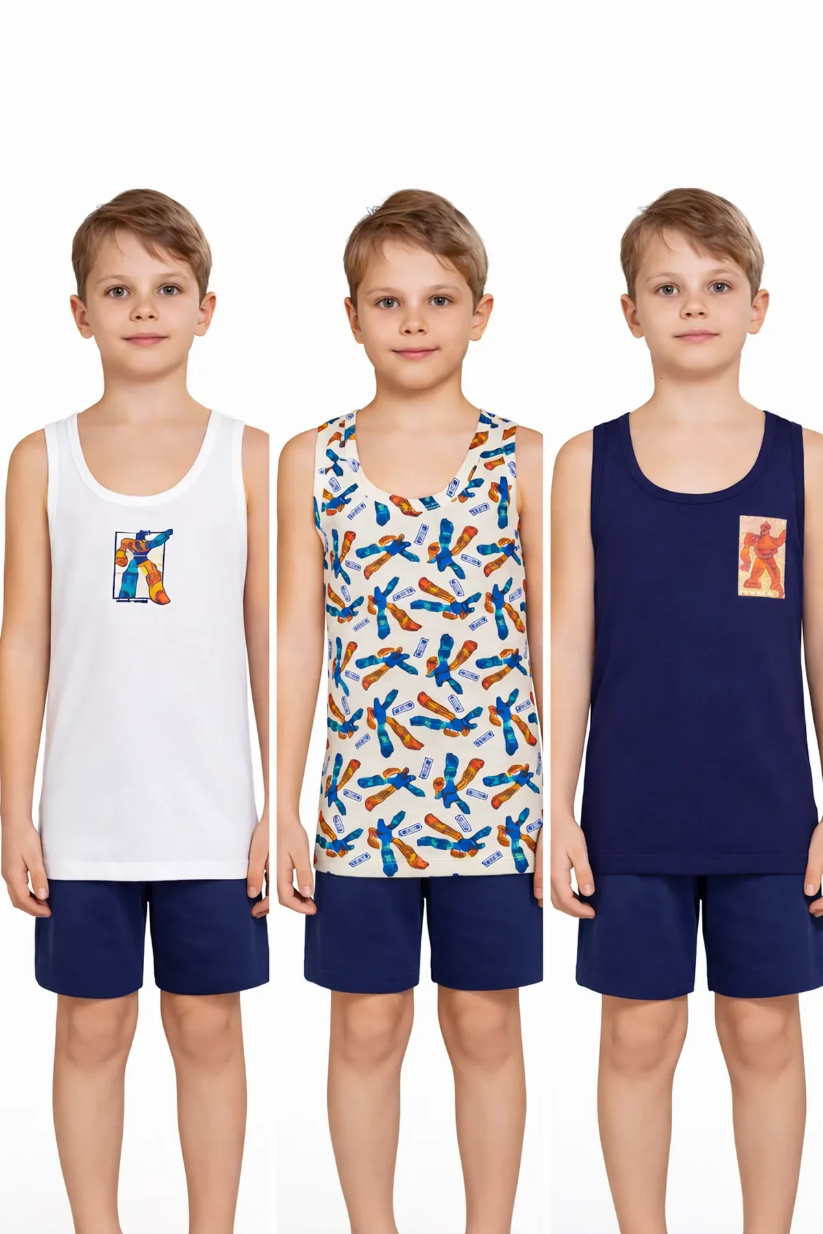 5055 Berrak Erkek Çocuk Atlet 6'lı - 1