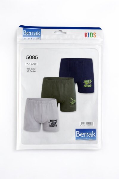 5085 Berrak Erkek Çocuk Boxer 3lü - BERRAK