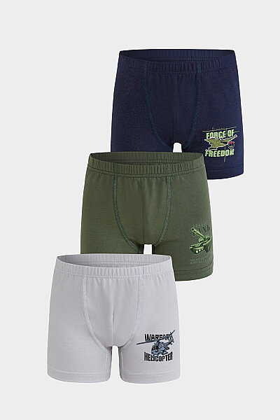 5085 Berrak Erkek Çocuk Boxer 3lü
