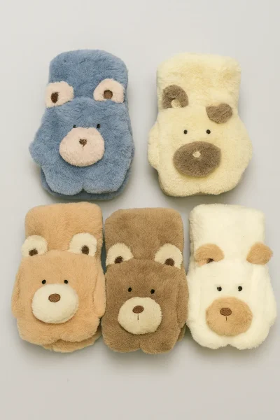 509 İşnar Pelüş Bebe Kar Eldiveni 1-4 Yaş - 1