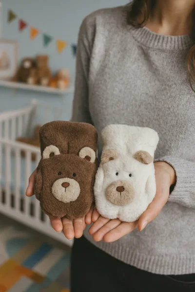 509 İşnar Pelüş Bebe Kar Eldiveni 1-4 Yaş - İŞNAR MODA (1)