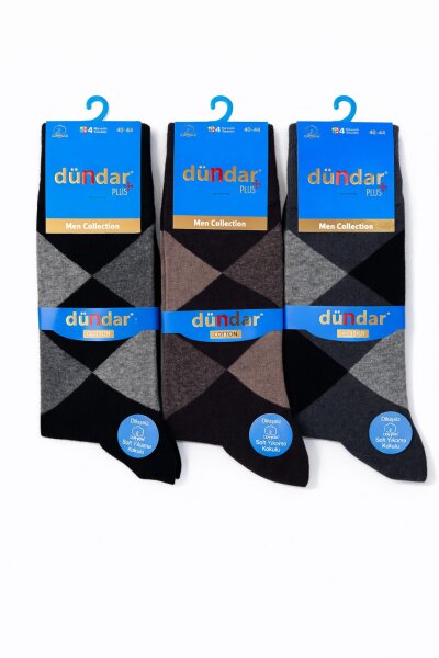 5527 Dündar Erkek Plus Likra Çorap 12li M20 - DÜNDAR ÇORAP