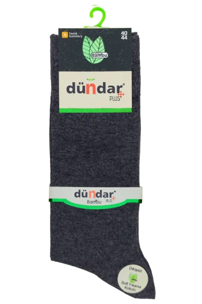 5534 Dündar Erkek Bambu Penye Çorap 12'li Füme - 1