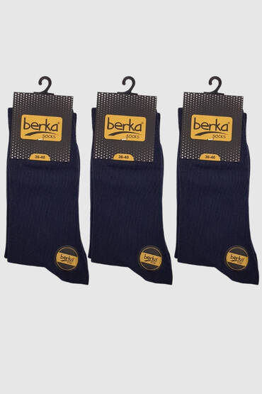 5556 Berka Erkek Penye Çorap 12'li Paket Lacivert - 1