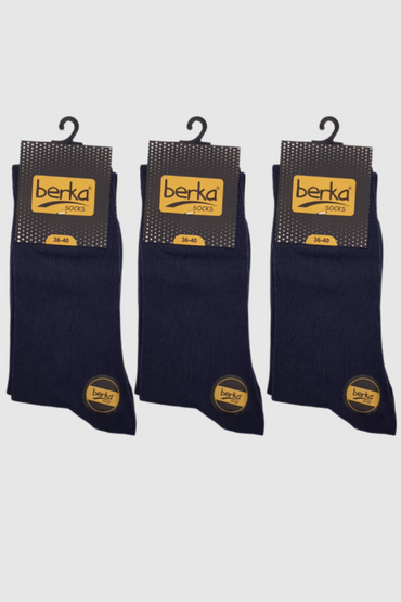 5556 Berka Erkek Penye Çorap 12'li Paket Siyah 