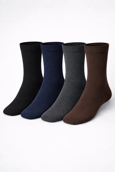 5602 Dündar Erkek Bambu Likra Çorap 12'li Karışık Renk 