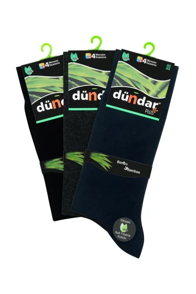 5602 Dündar Erkek Bambu Likra Çorap 12'li Karışık Renk - 1