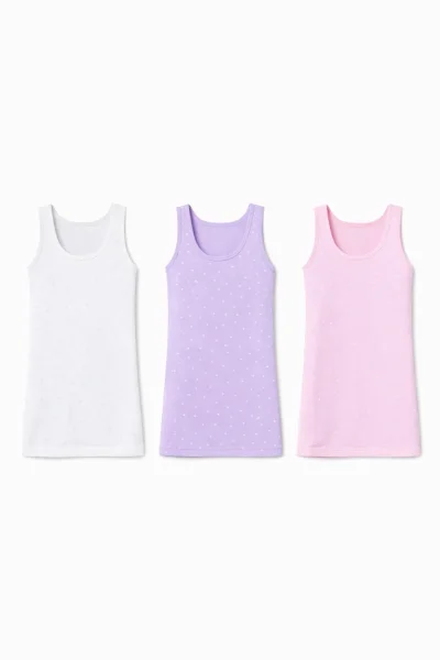 5627 Berrak Kız Çocuk Geniş Askılı Atlet 6'lı Karışık