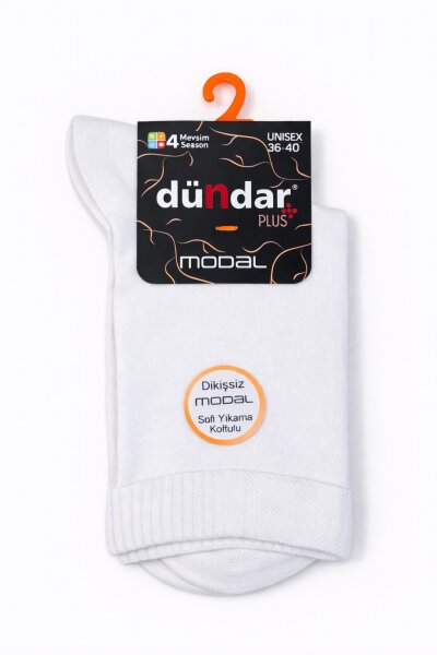 5725 Dündar Kadın Modal Soket Çorap 12'li Beyaz - DÜNDAR ÇORAP