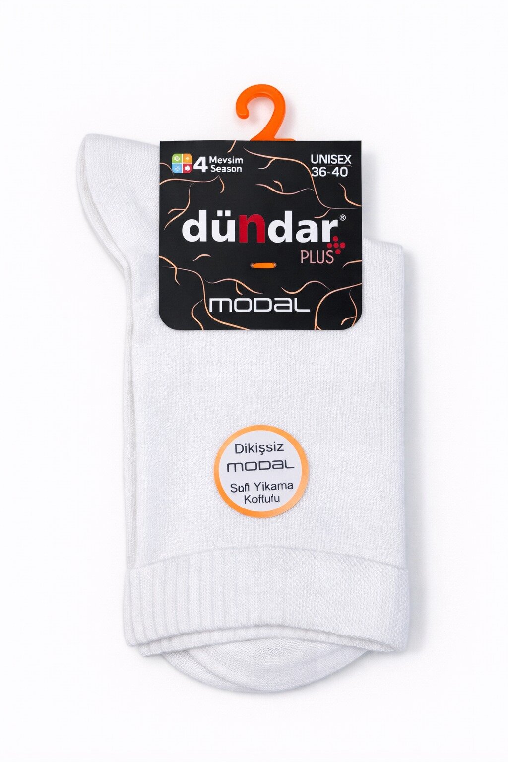 5725 Dündar Kadın Modal Soket Çorap 12'li Beyaz - 1