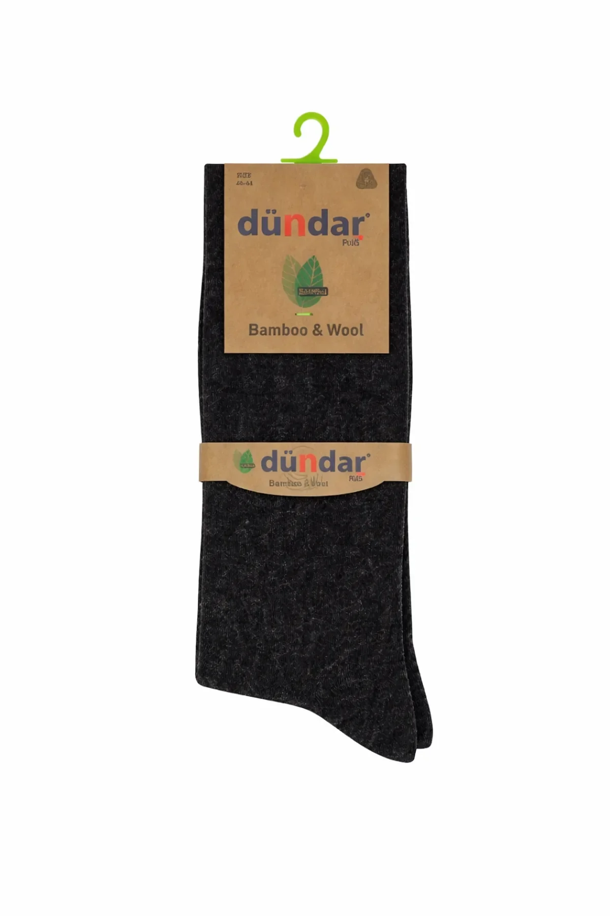 5923 Dündar Erkek Bambu Yün Çorap 12li Siyah - 1