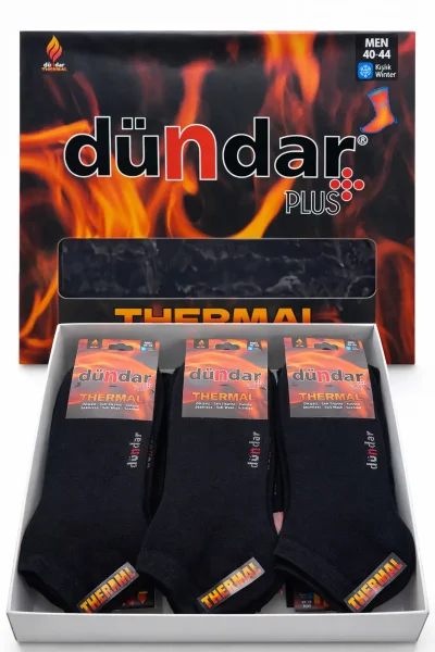 5961 Dündar Erkek Termal Patik 12li Siyah Siyah