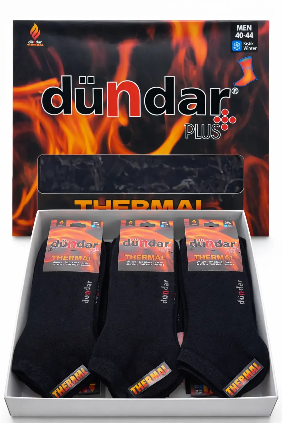 5961 Dündar Erkek Termal Patik 12li Siyah - 1