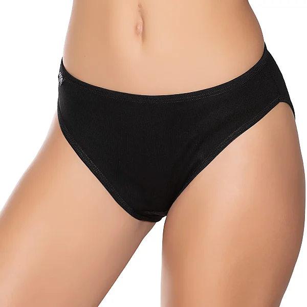 6001 Gümüş Kadın Ribana İnce Bel Bikini 12'li Siyah