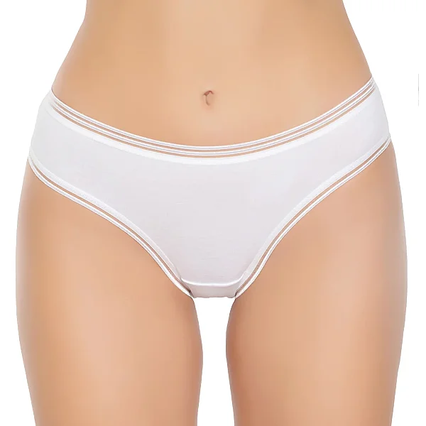 6029 Gümüş Kadın Transparan Bikini 12'li Beyaz