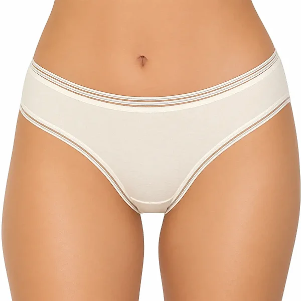 6029 Gümüş Kadın Transparan Bikini 12'li Ekru