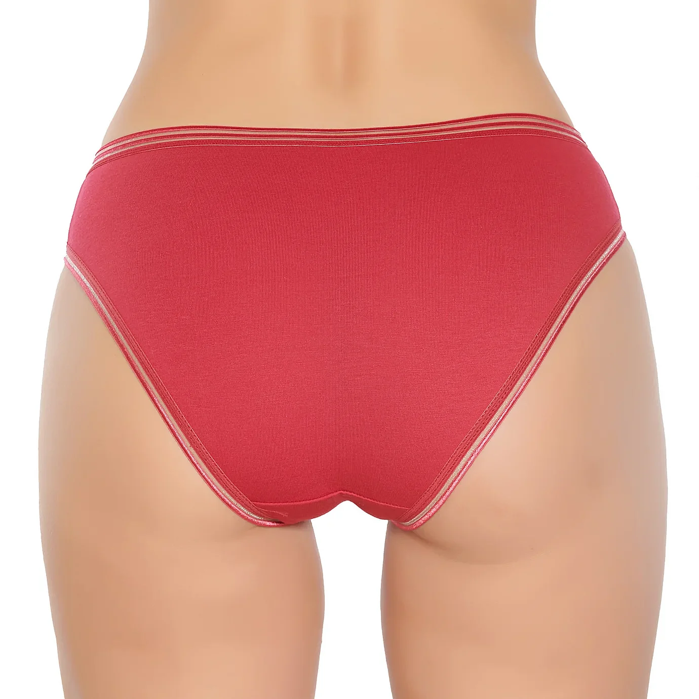6029 Gümüş Kadın Transparan Bikini 12'li Kırmızı - 2