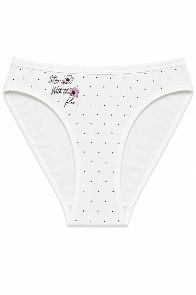 6032 Gümüş Kadın Alara Baskılı Bikini 12li Ekru