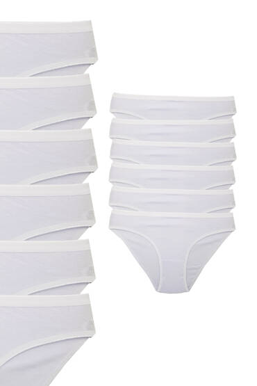 635 Tutku Kadın Suyolu Bikini 12'li Paket Beyaz 