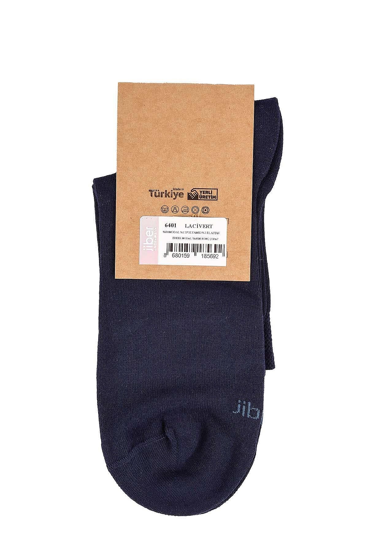 6401 Jiber Erkek Modal Konç Patik 12li Lacivert - 2