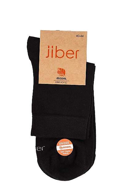 6401 Jiber Erkek Modal Konç Patik 12li Siyah - JİBER