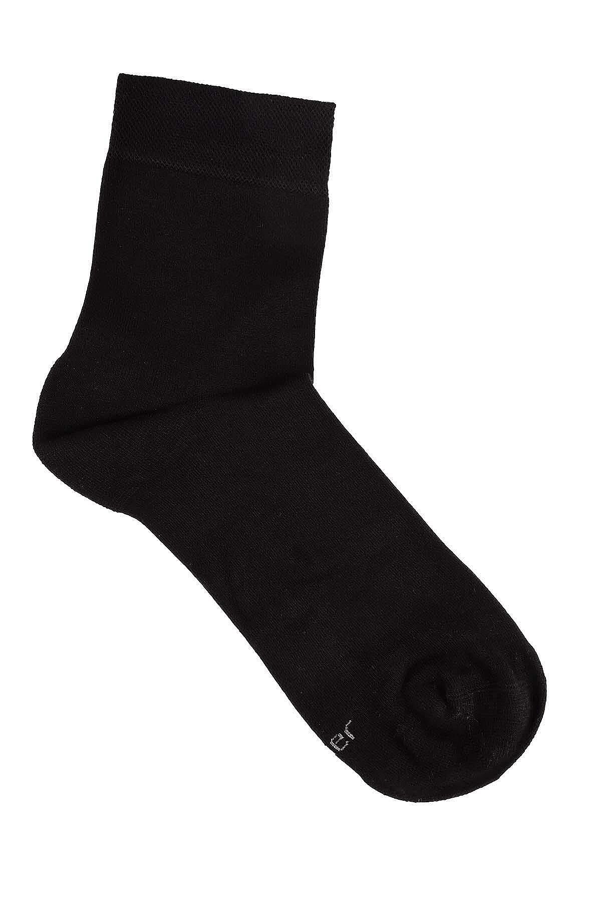 6401 Jiber Erkek Modal Konç Patik 12li Siyah - 3