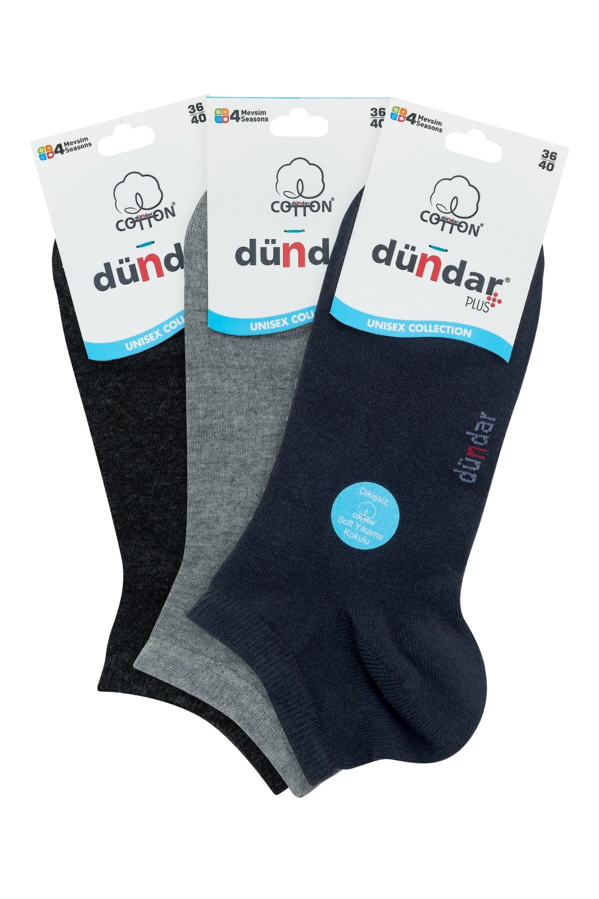 6500 Dündar Comfort Penye Patik 12'li Koyu Asorti - 1