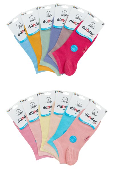 6500 Dündar Comfort Penye Patik 12'li Açık Asorti 