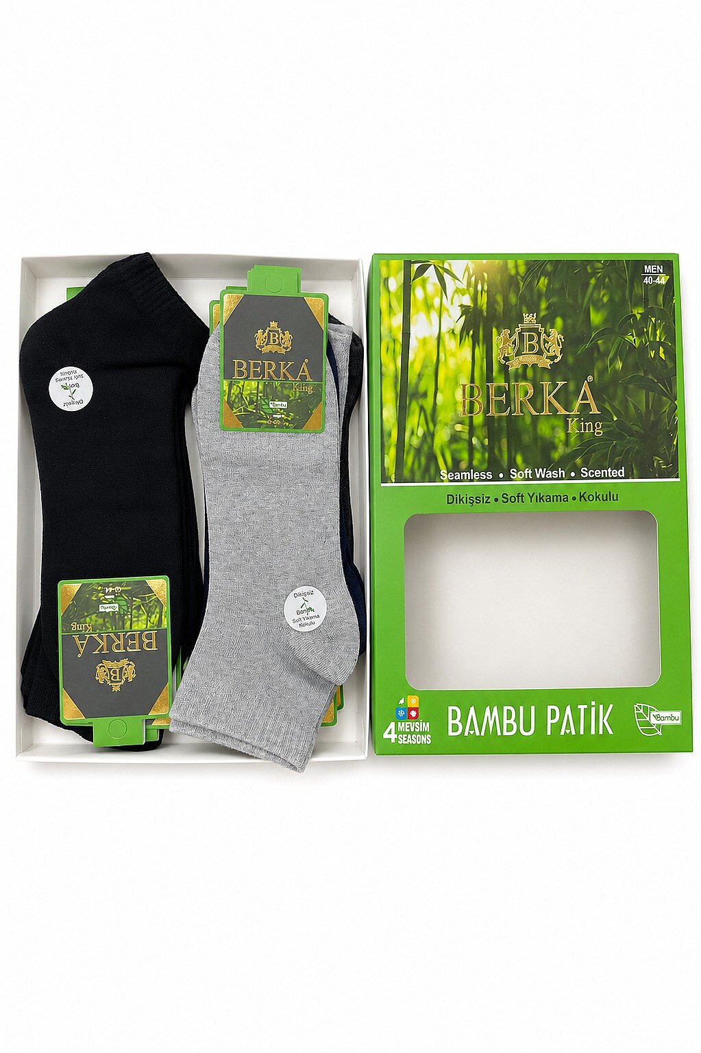 6789 Berka Erkek Bambu Patik 12'li Paket Asorti - 2
