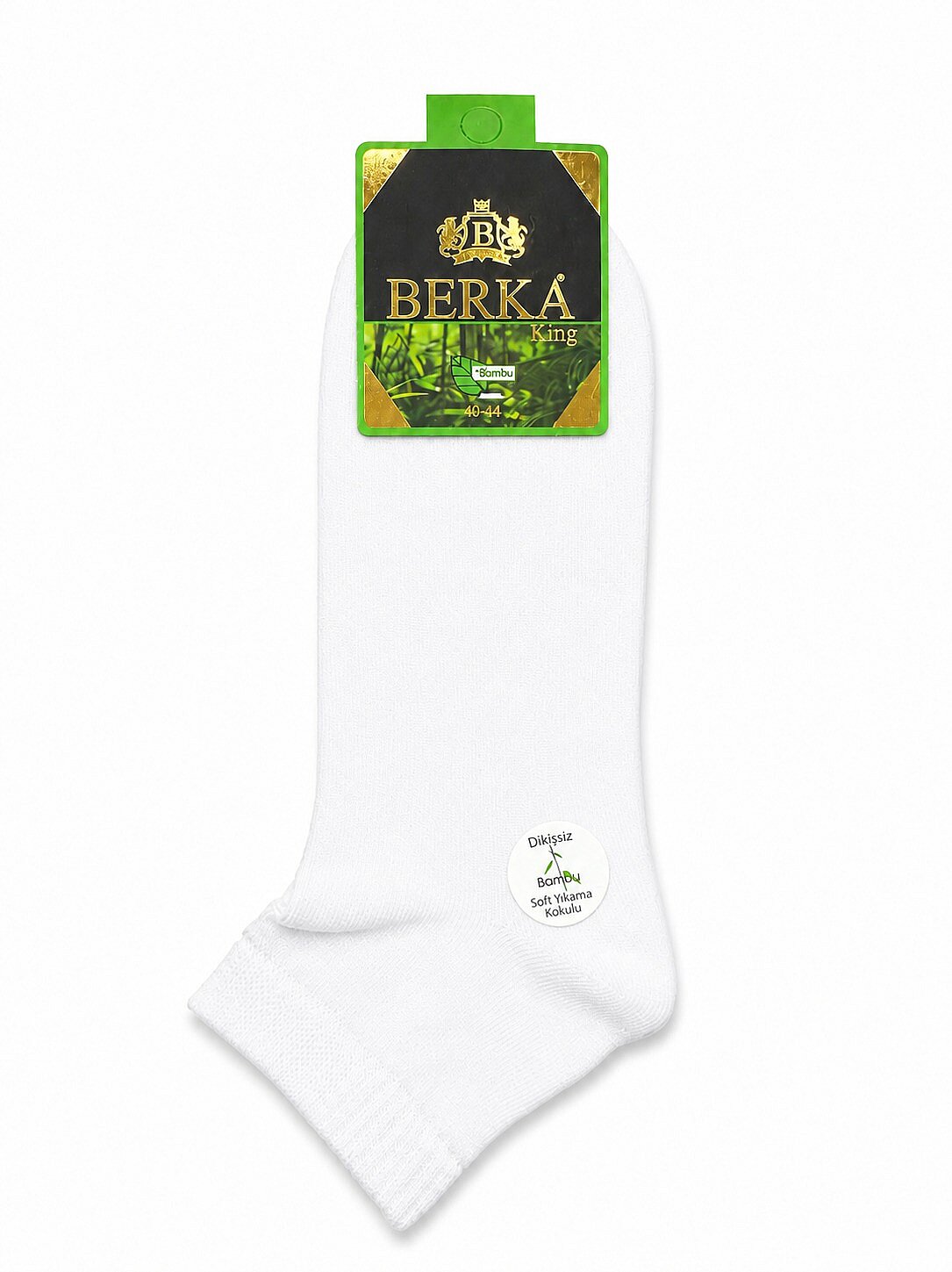 6789 Berka Erkek Bambu Patik 12'li Paket Beyaz - 1