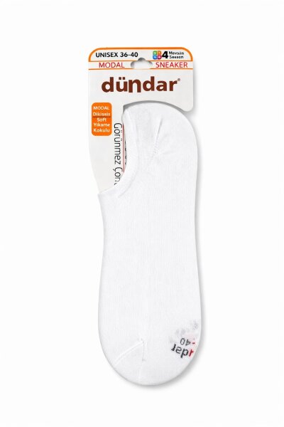 6876 Dündar Modal Sneaker 12li Beyaz - DÜNDAR ÇORAP