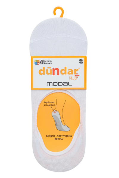 6913 Dündar Modal Babet 12li Beyaz - DÜNDAR ÇORAP