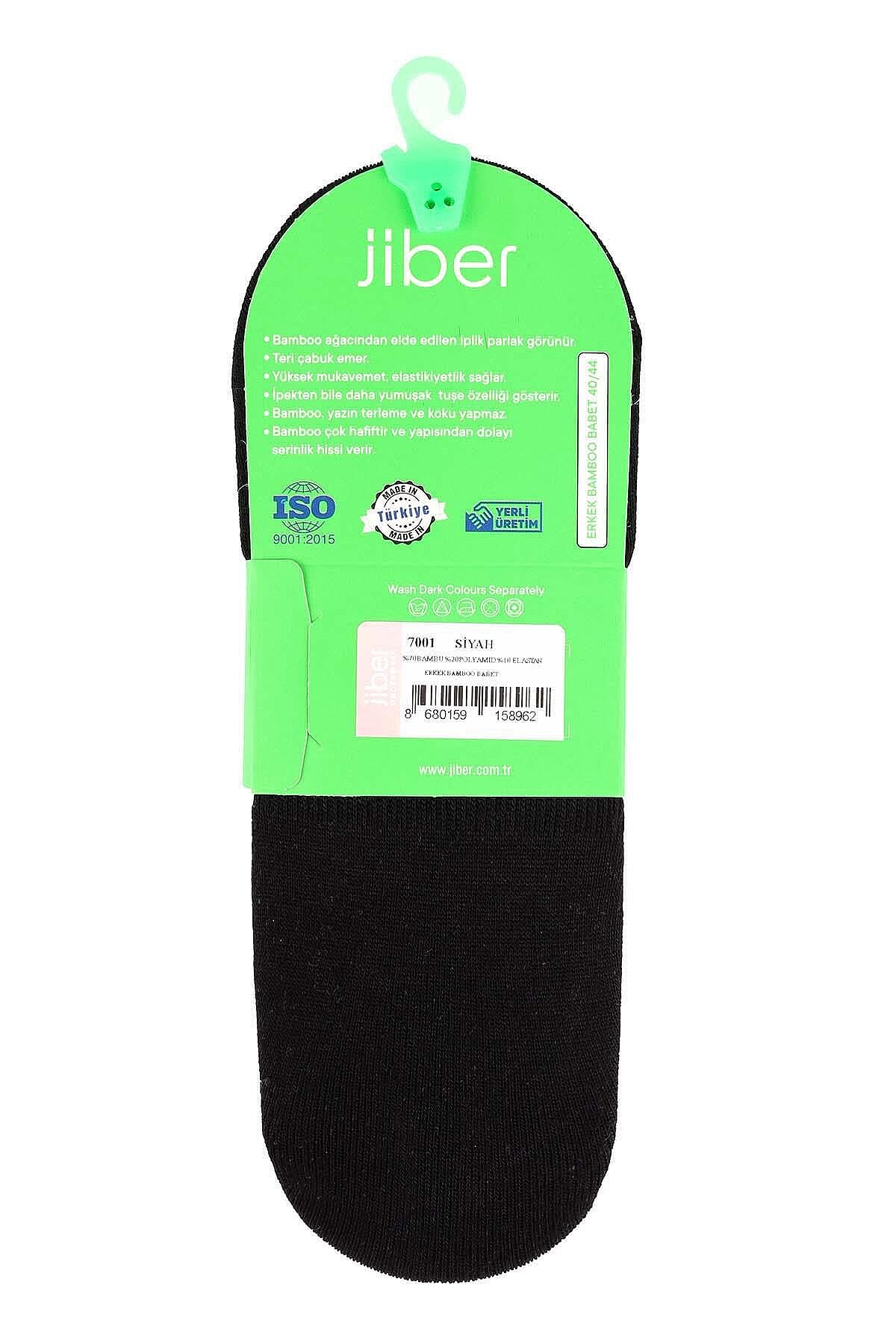 7001 Jiber Erkek Bambu Babet 12li Siyah - 3