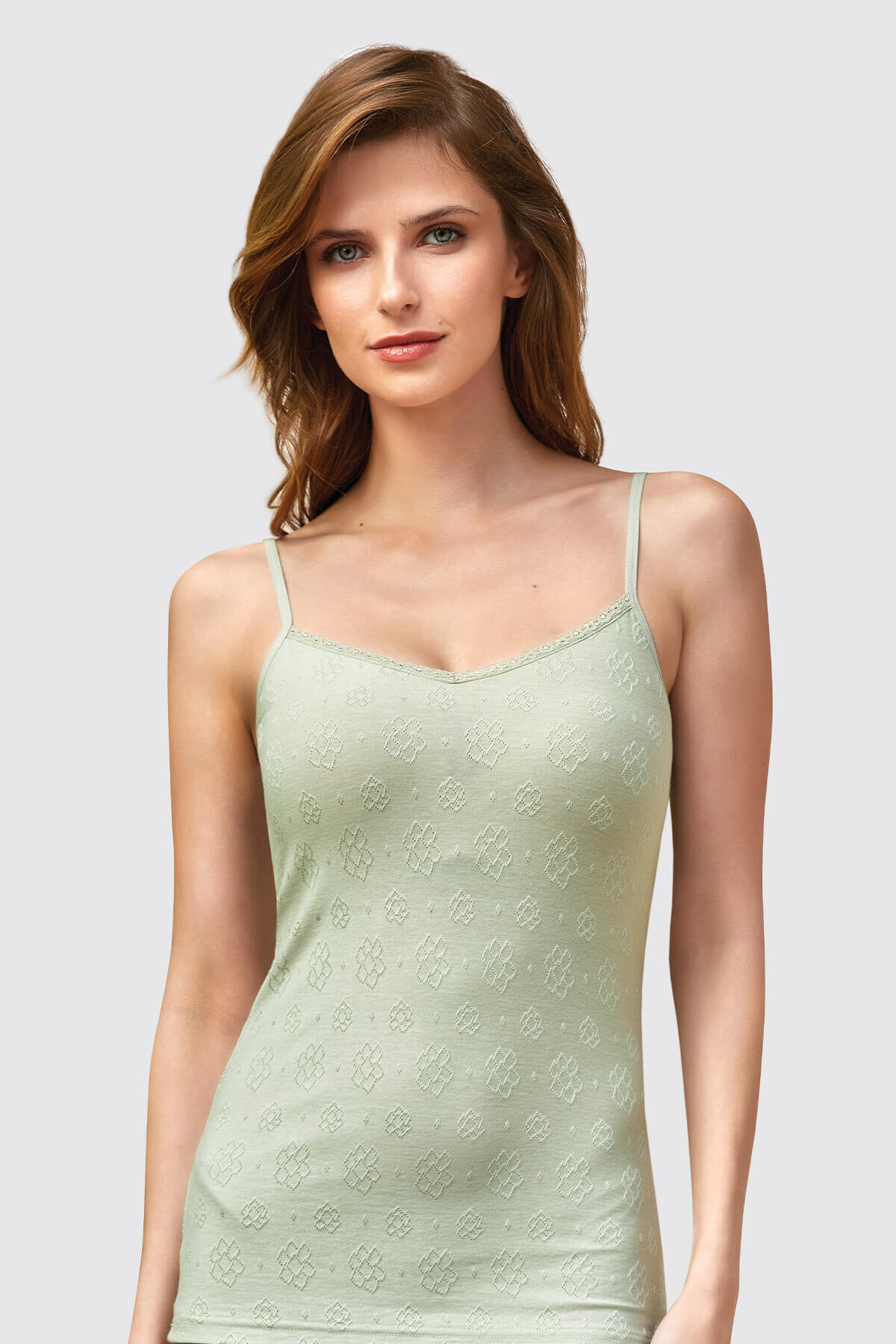 7027 Berrak Kadın İp Askılı Atlet 6'lı Yeşil - 1