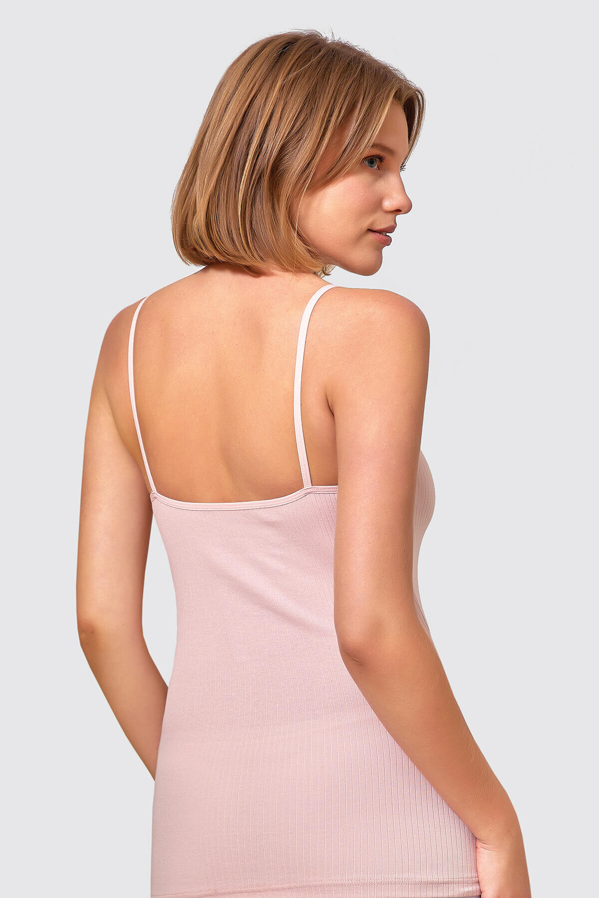 7029 Berrak Kadın İp Askılı Atlet 6'lı Somon - 2