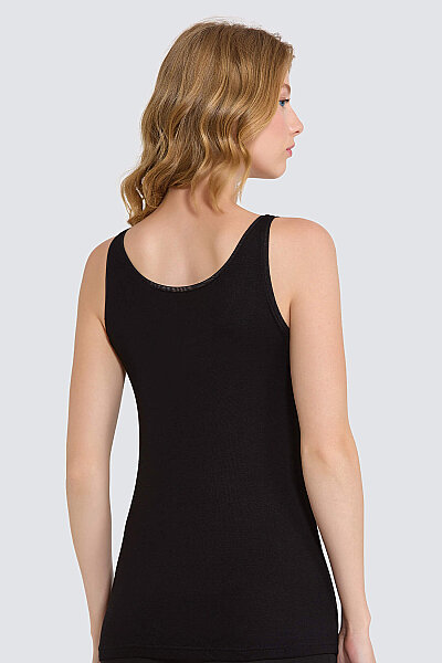 7043 Berrak Kadın Geniş Askılı Atlet 6'lı Siyah (1)