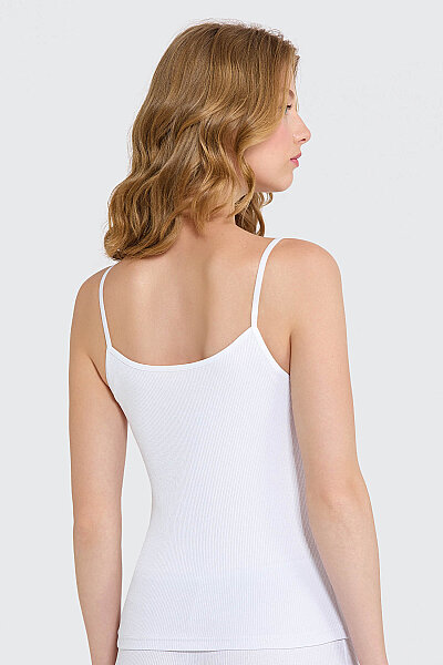 7048 Berrak Kadın İp Askılı Atlet 6'lı Beyaz - 2