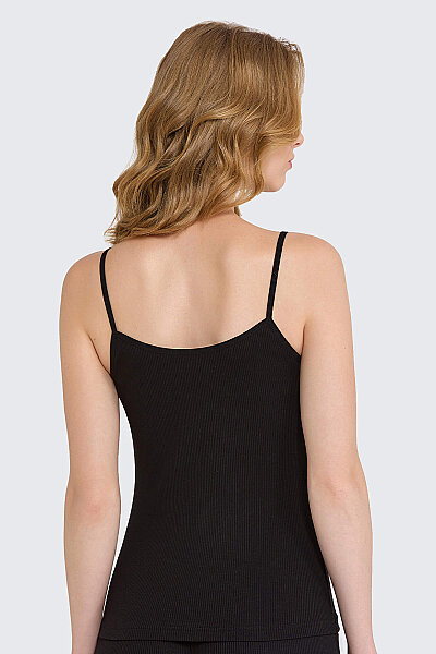 7048 Berrak Kadın İp Askılı Atlet 6'lı Siyah - 2