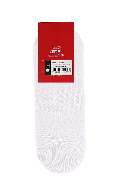 7099 Jiber Erkek Cotton Babet 12li Beyaz - 3