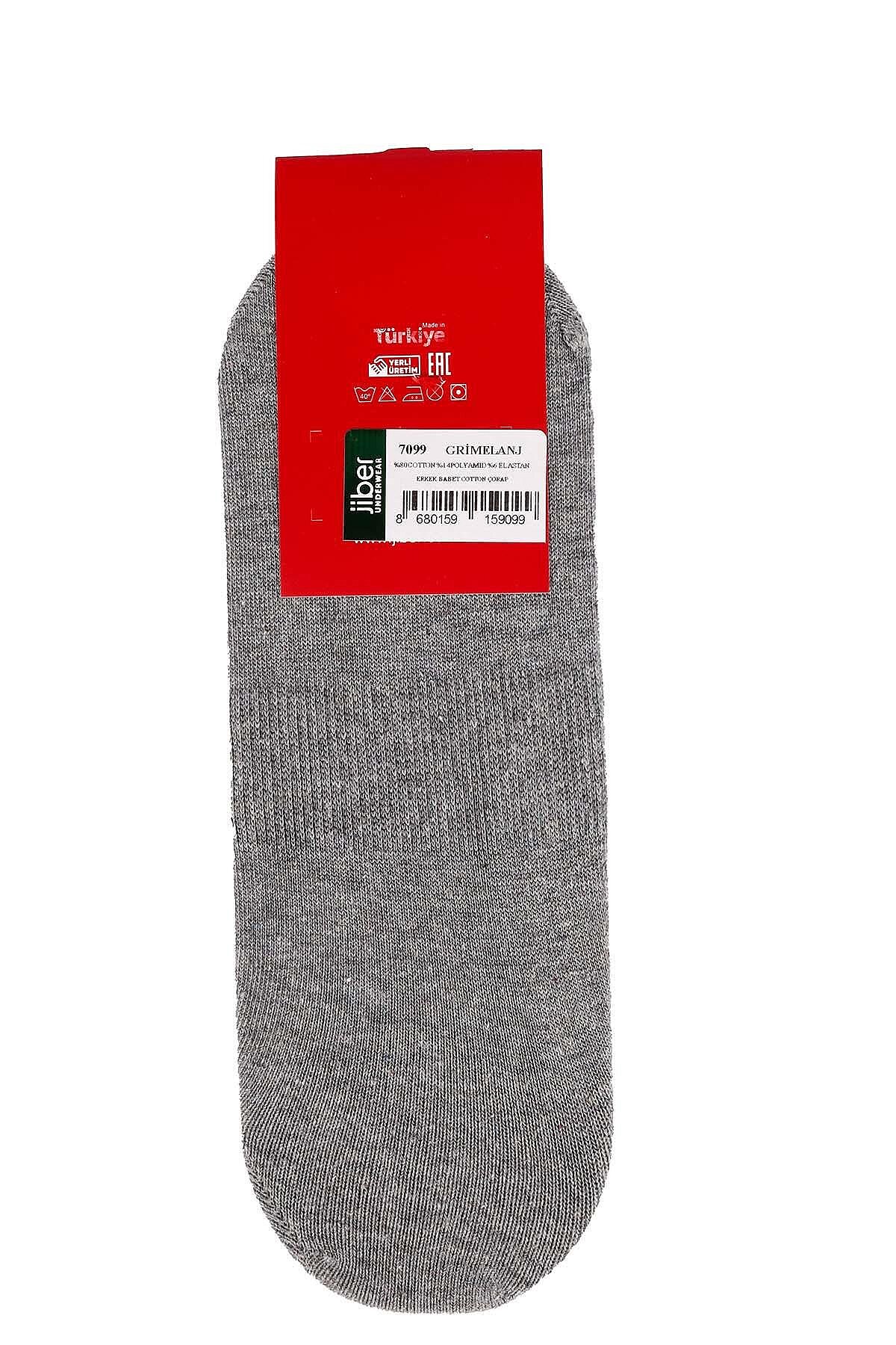 7099 Jiber Erkek Cotton Babet 12li Gri Melanj - 3