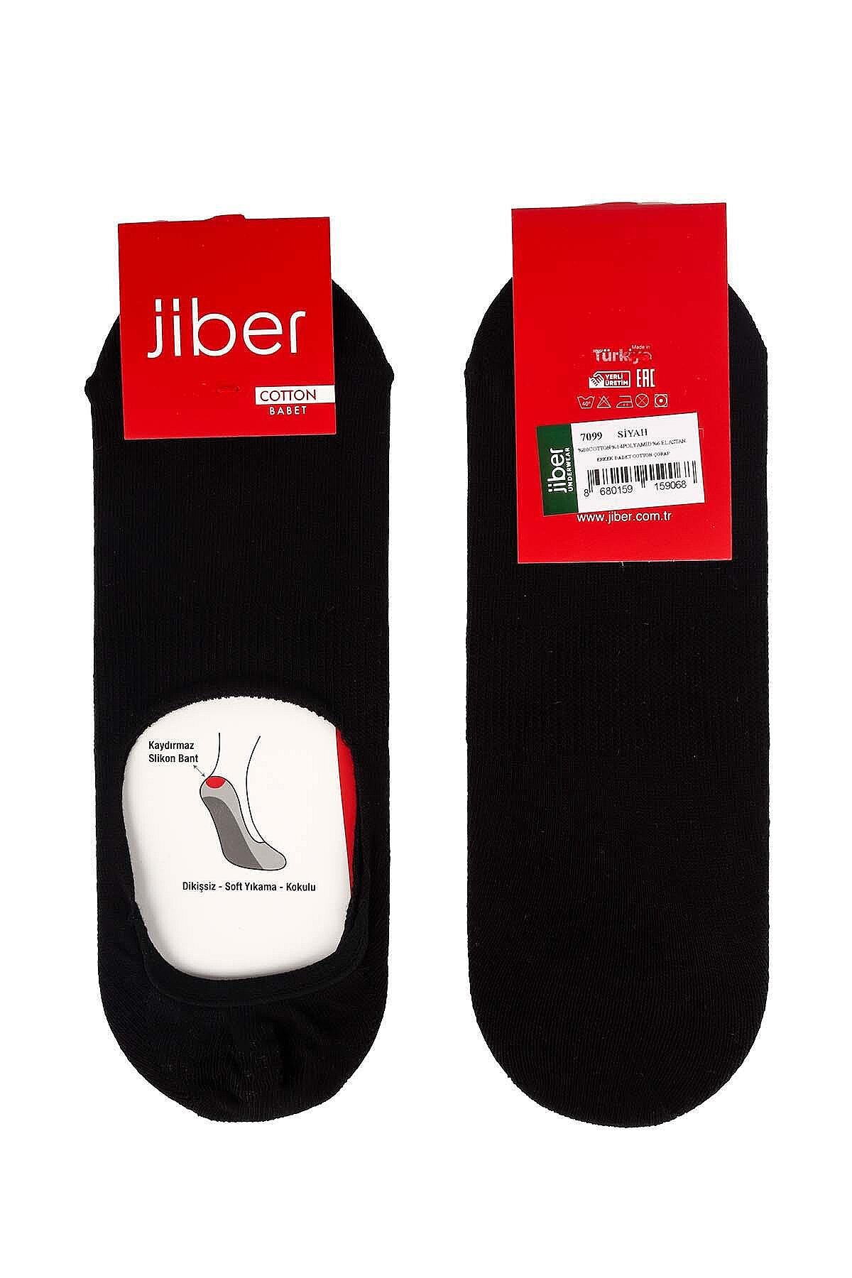 7099 Jiber Erkek Cotton Babet 12li Siyah - 2