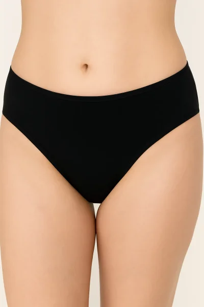 715 Tutku Kadın Elastan Düz Bikini 12'li Paket Siyah 