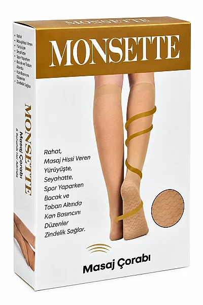 721 Monsette Kadın Masaj Çorab 12'li ı Bronz (1)