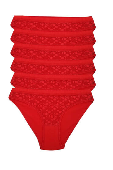 725 Tutku Kadın Safir Bikini 12'li Paket Kırmızı - 2