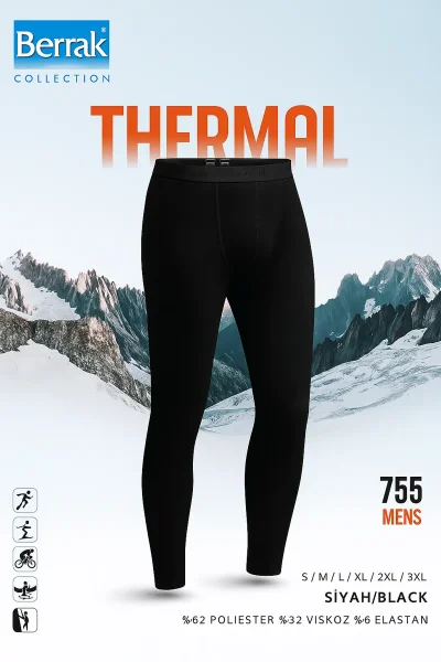 755 Berrak Erkek Termal Alt Siyah 
