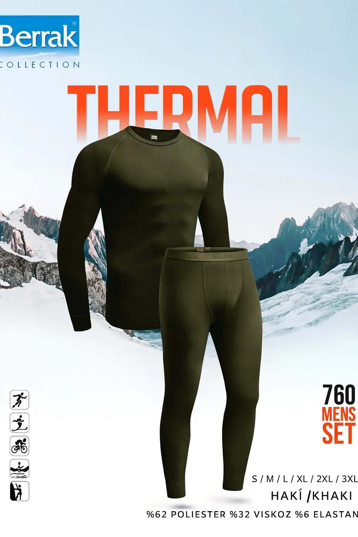 760 Berrak Erkek Termal Takım Haki - 1