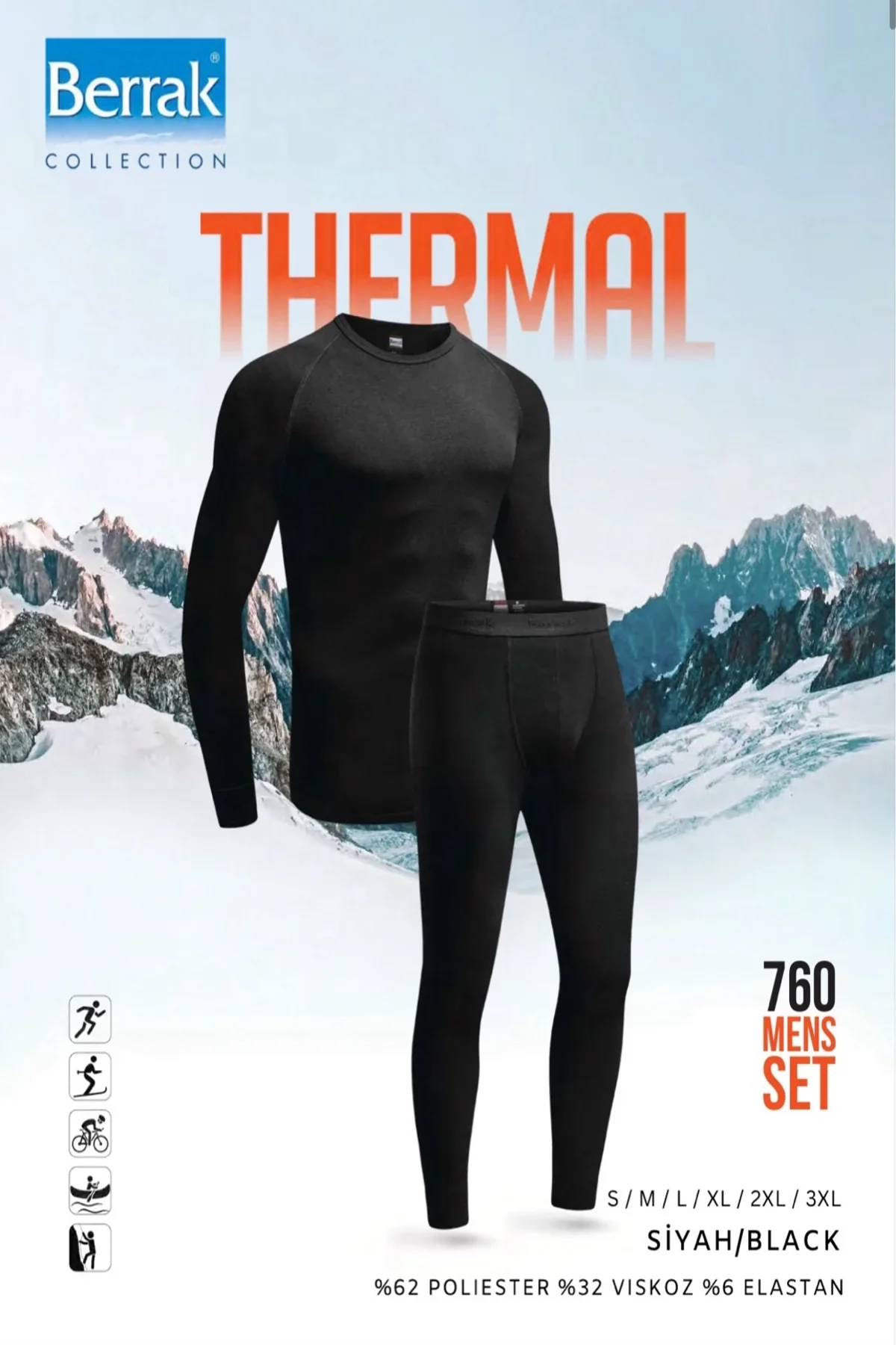 760 Berrak Erkek Termal Takım Siyah - 1