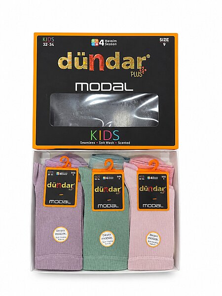 8177 Dündar Kız Çocuk Modal Soket 12'li - 3
